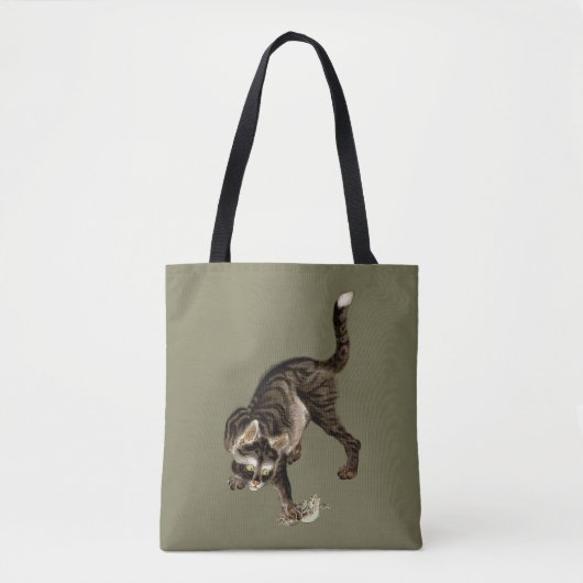 Japanse kat vangen een kikker tote bag (Voorkant)