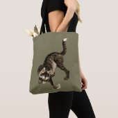 Japanse kat vangen een kikker tote bag (Dichtbij)