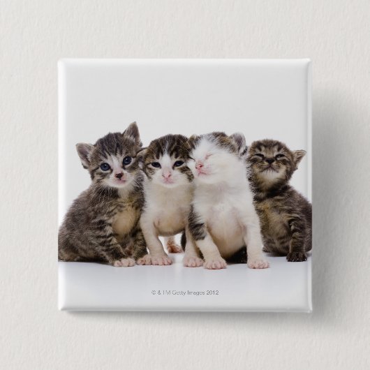 Japanse kat vierkante button 5,1 cm (Voorkant)