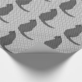 Japanse kat - zwarte en witte Kimono-afdrukken Cadeaupapier (Hoek)