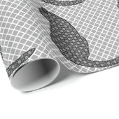 Japanse kat - zwarte en witte Kimono-afdrukken Cadeaupapier (Rol Hoek)