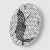 Japanse kat - zwarte en witte Kimono-afdrukken Grote Klok (Hoek)