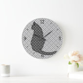 Japanse kat - zwarte en witte Kimono-afdrukken Grote Klok (Huis)