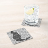 Japanse kat - zwarte en witte Kimono-afdrukken Kartonnen Onderzetters (Insitu)