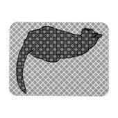 Japanse kat - zwarte en witte Kimono-afdrukken Magneet (Horizontaal)