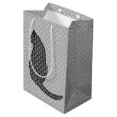 Japanse kat - zwarte en witte Kimono-afdrukken Medium Cadeauzakje (Achterkant Gekanteld)