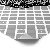 Japanse kat - zwarte en witte Kimono-afdrukken Poster (Hoek)