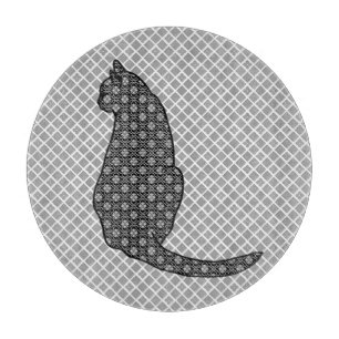 Japanse kat - zwarte en witte Kimono-afdrukken Snijplank