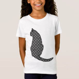 Japanse kat, zwarte en witte Kimono-afdrukken T-shirt