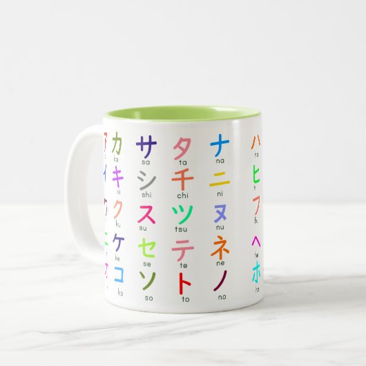 Japanse Katakana-Mok Tweekleurige Koffiemok (Voorkant links)