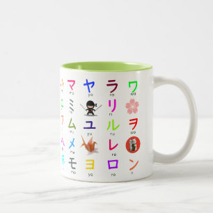 Japanse Katakana-Mok Tweekleurige Koffiemok