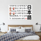 Japanse Katakana-tabel (Hanafuda) Canvas Afdruk (Insitu (Slaapkamer))