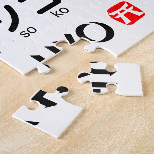 Japanse Katakana-tabel (Hanafuda) Legpuzzel (Zijkant)