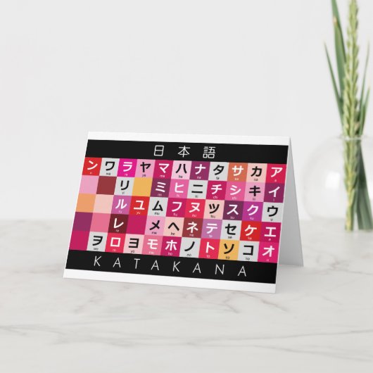 Japanse Katakana-tafel Kaart (Voorkant)