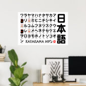 Japanse Katakana-tafel (Lucky Cat) Poster (Thuiskantoor)