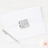 Japanse Katakana-tafel (Lucky Cat) Vierkante Sticker (Envelop)