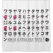 Japanse Katakana-tafel (Ninja Girl) Douchegordijn (Voorkant)