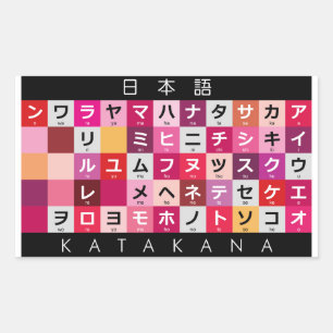 Japanse Katakana-tafel Rechthoekige Sticker