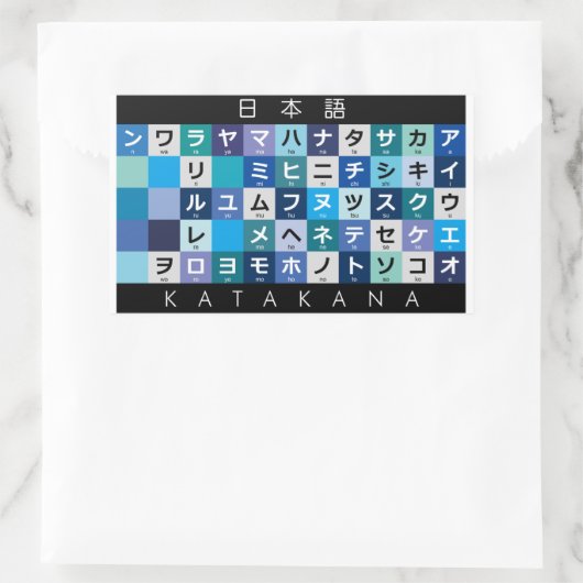 Japanse Katakana-tafel Rechthoekige Sticker (Tas)