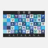 Japanse Katakana-tafel Rechthoekige Sticker (Voorkant)