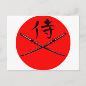 Japanse Katana en Samurai Kanji Briefkaart (Voorkant)