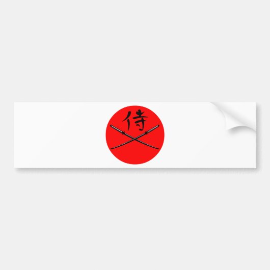 Japanse Katana en Samurai Kanji Bumpersticker (Voorkant)