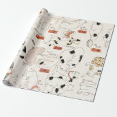 JAPANSE KATTEN (1847-1850) GIFT WRAPPING CADEAUPAPIER (Uitgerold)