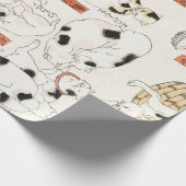 JAPANSE KATTEN (1847-1850) GIFT WRAPPING CADEAUPAPIER (Hoek)