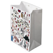 Japanse katten (achtergrondkleur kan worden gewijz medium cadeauzakje (Voorkant Gekanteld)