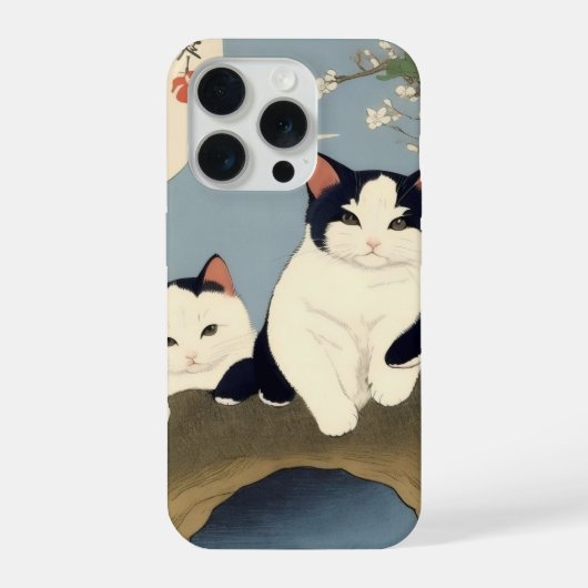 Japanse katten bloesem boom iPhone hoes Hoesje (Achterkant)