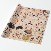 Japanse katten door Utagawa Kuniyoshi Cadeaupapier (Uitgerold)