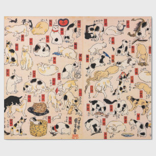 Japanse katten door Utagawa Kuniyoshi Cadeaupapier