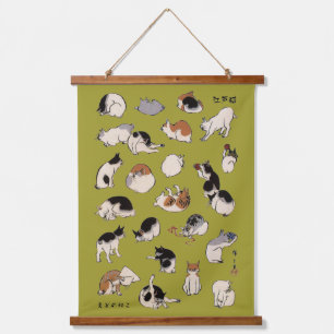 Japanse katten, Hiroshige, Ukiyo-e Hangend Wandkleed