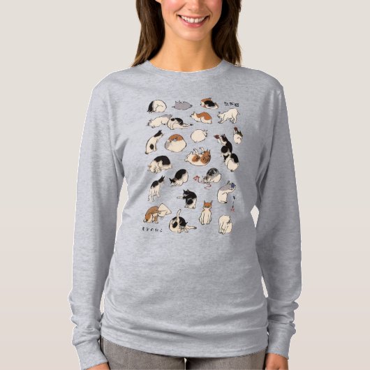 Japanse katten, Hiroshige, Ukiyo-e T-shirt (Voorkant)