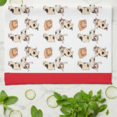 Japanse katten in vier verschillende poeskunsten Theedoek (Gevouwen)