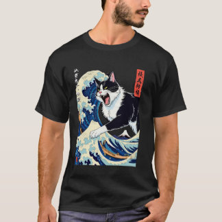 Japanse Katten Kawaii Japan Kat & Kanagawa Golf Fu T-shirt