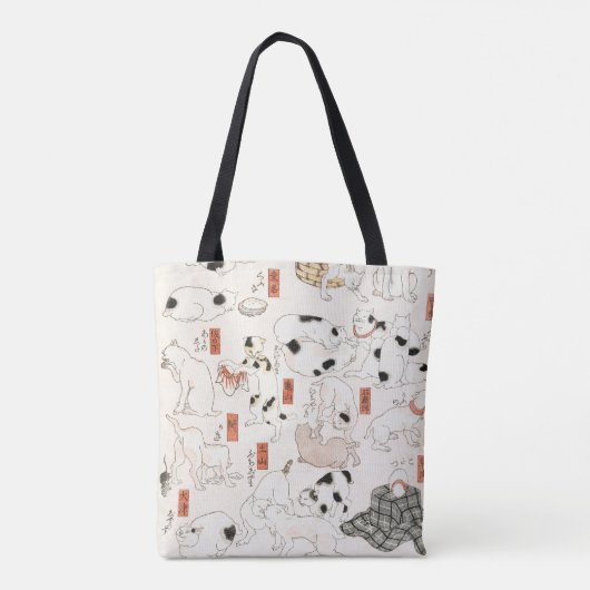  japanse katten tote bag (Achterkant)