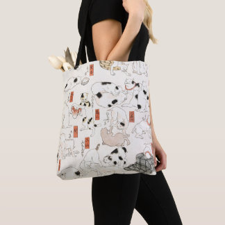 japanse katten tote bag