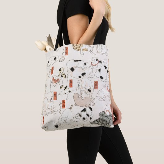  japanse katten tote bag (Dichtbij)
