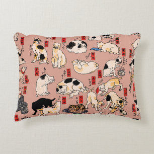 Japanse katten Ukiyo-e Funny kat Accent Kussen