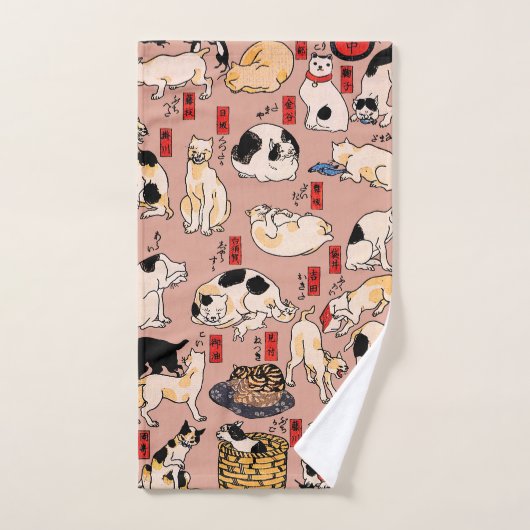 Japanse katten Ukiyo-e Funny kat Bad Handdoek (Handdoek)