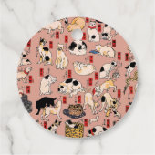 Japanse katten Ukiyo-e Funny kat Bedankjes Labels (Achterkant)