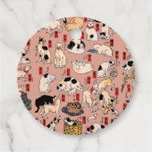 Japanse katten Ukiyo-e Funny kat Bedankjes Labels (Voorkant)