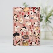 Japanse katten Ukiyo-e Funny kat Bedankkaart (Staand voorkant)