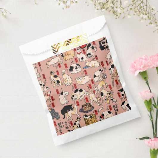 Japanse katten Ukiyo-e Funny kat Bedankzakje (Gezegeld)