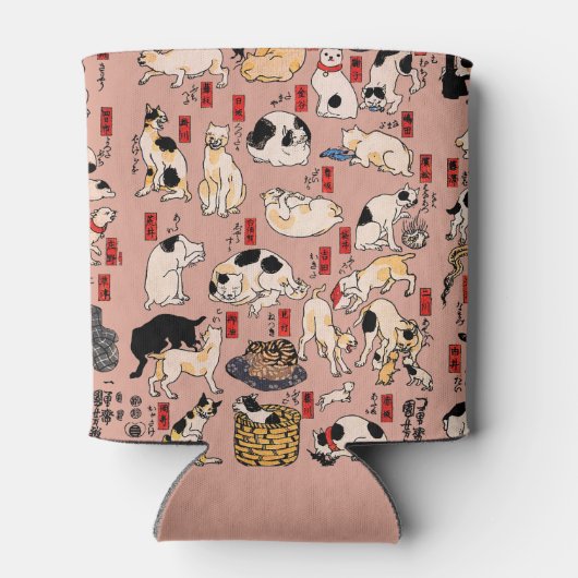 Japanse katten Ukiyo-e Funny kat Blikjeskoeler (Achterkant)