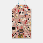 Japanse katten Ukiyo-e Funny kat Cadeaulabel (Voorkant)