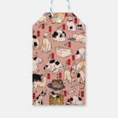 Japanse katten Ukiyo-e Funny kat Cadeaulabel (Achterkant)