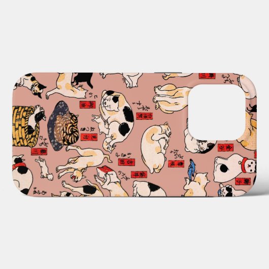 Japanse katten Ukiyo-e Funny kat Case-Mate iPhone Case (Achterkant (horizontaal))