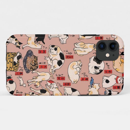 Japanse katten Ukiyo-e Funny kat Case-Mate iPhone Case (Achterkant (horizontaal))